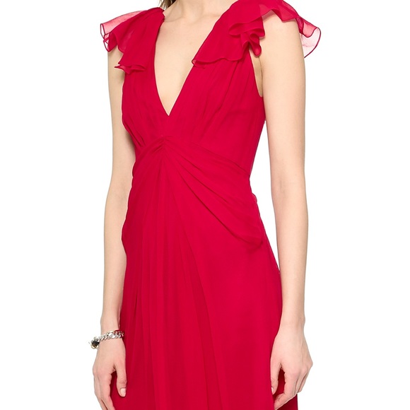 JILL Jill Stuart red silk chiffon maxi gown 2 - Picture 5 of 5